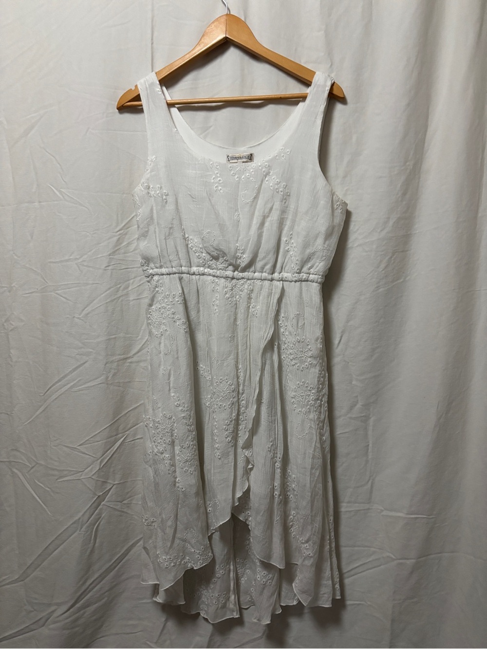 Temperance white embroidered design dress boho